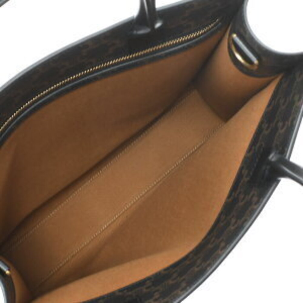Celine Vertical Cabas Black Triomphe Canvas Calfskin Tote Bag - Picture 9 of 9